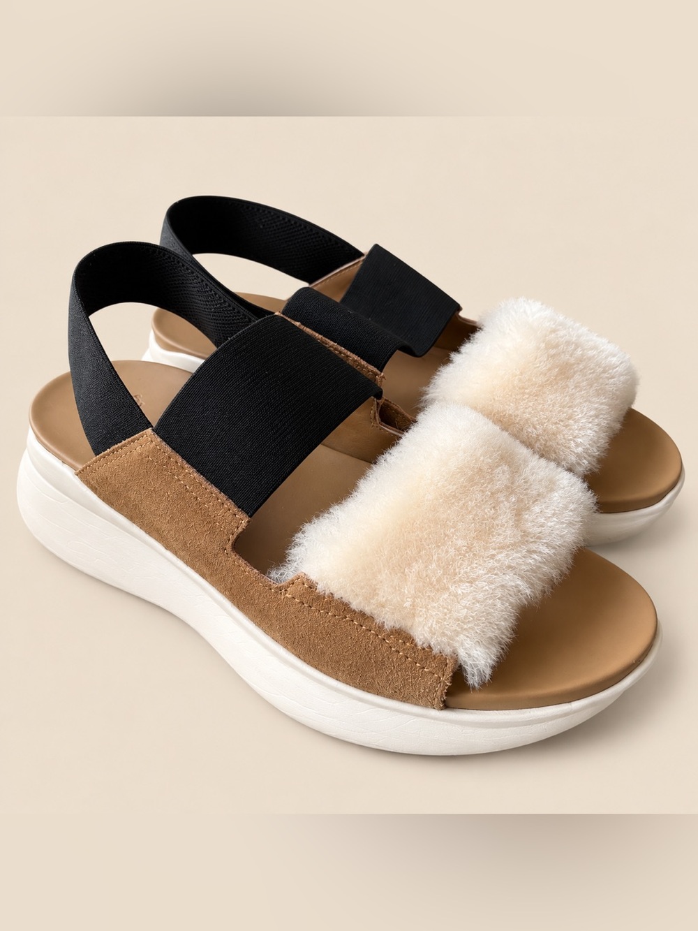 UGG Silverlake Sheepskin x Suede Sandal 8